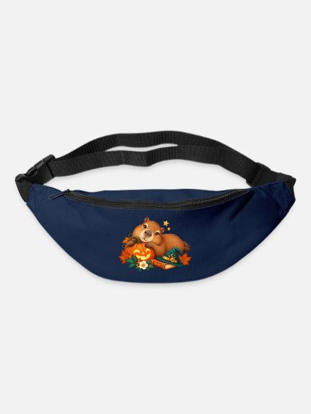 Capybara Halloween Kürbis Verspielter Stil - Gürteltasche - Navy