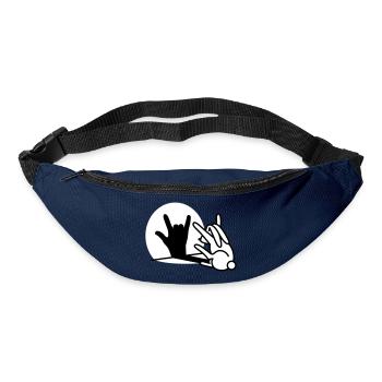 Kaninchen Schatten Hand ROCK Musik HARD ROCK Fan - Gürteltasche - Navy - Vorne