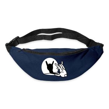 Kaninche Schatten Hand ROCK Musik HARD ROCK Fan - Gürteltasche - Navy - Vorne