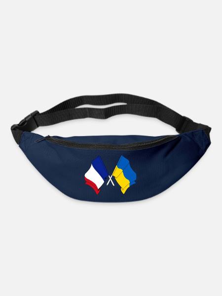 Flagge von Frankreich und Flagge Ukraine - Gürteltasche - Navy