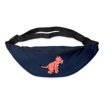 Böse Wild Katze Säbelzahntiger Lange Zähne Tiger - Gürteltasche - Navy - Vorne