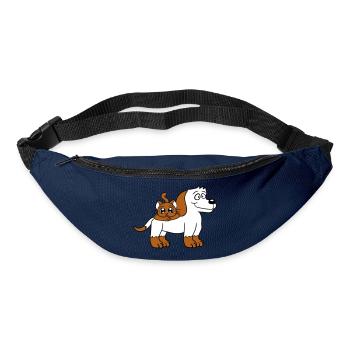 Hund Katze Zwei Freunde Team Kätzchen 2 Duo Crew - Gürteltasche - Navy - Vorne
