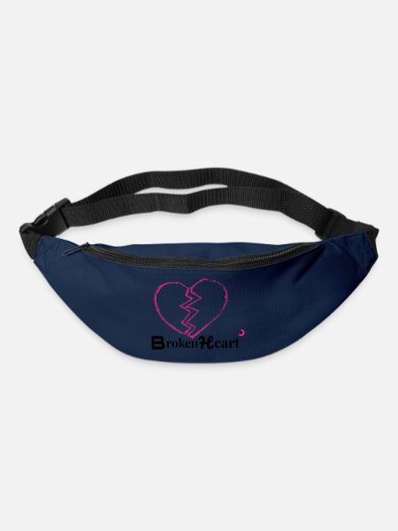 Zerbrochenes Herz Neon Pink - Gürteltasche - Navy