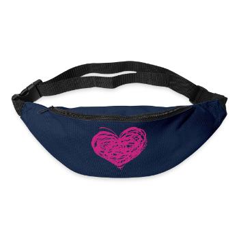 Kritzeln Herz Neonpink - Gürteltasche - Navy - Vorne