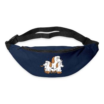 Three Dogs Family Child Mother Father Dad Mom Sweet - Bum bag - navy - Front