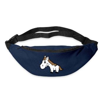 Pferd Süß Pony Fohlen Pferdemädchen Niedlich Comic - Gürteltasche - Navy - Vorne