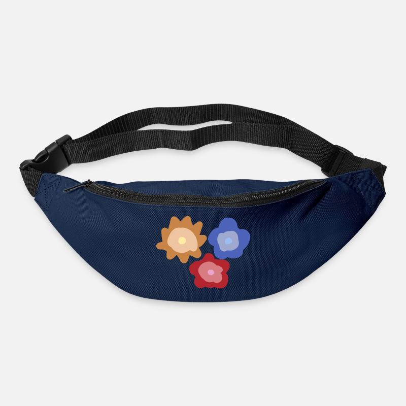 Abstract Flower Circles - Bum bag - navy