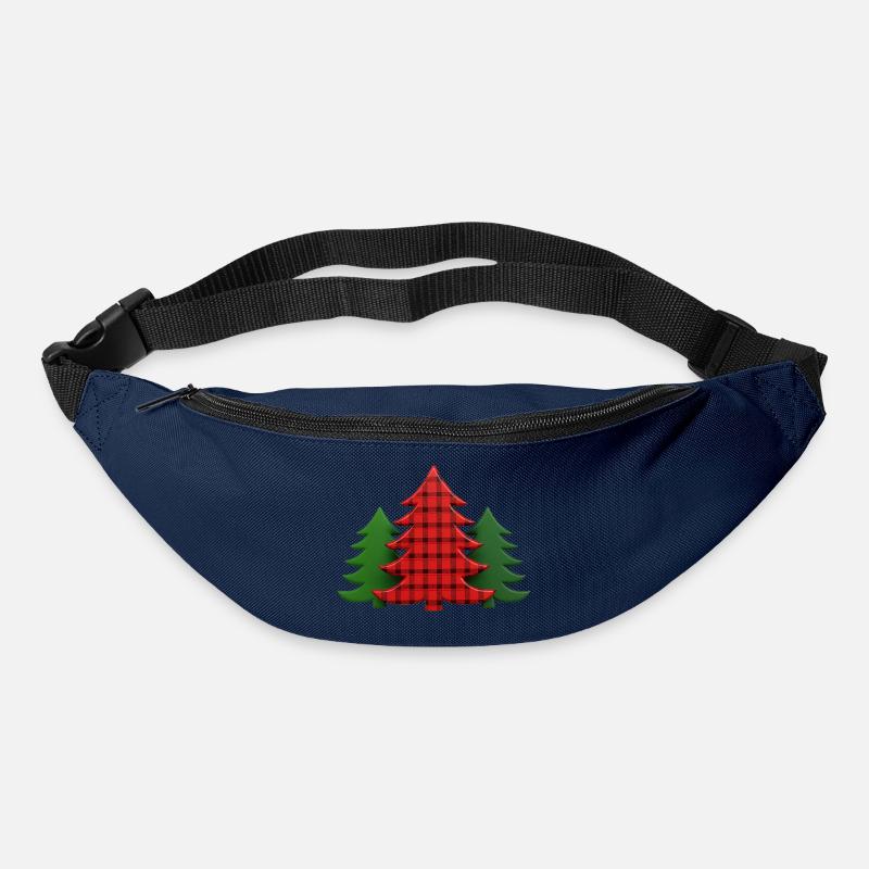 Plaid Tree Christmas Trees Christmas Tree - Bum bag - navy