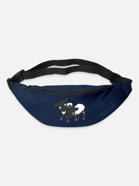 Süße Schwarzkopf-Lämmer – Schafgeschwister - Gürteltasche - Navy