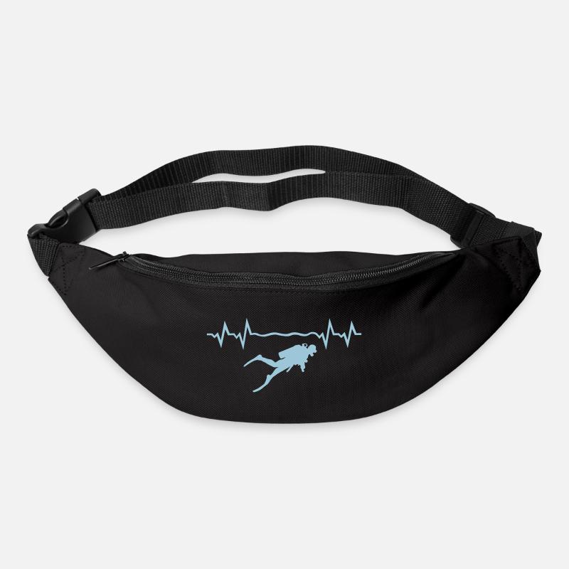 Taucher mit Herzschlag, Tauchen - Gürteltasche - Schwarz