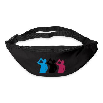 3 friends drinking beer - Bum bag - black - Front