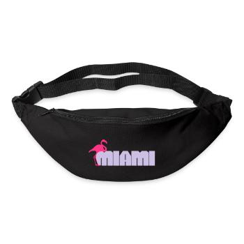 Miami USA Flamingo Vogel Amerika Florida Reisen - Gürteltasche - Schwarz - Vorne