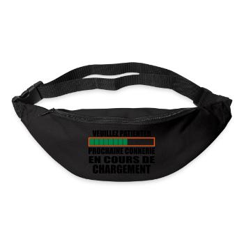 Connerie chargement cadeau humour - Sac banane - noir - Devant