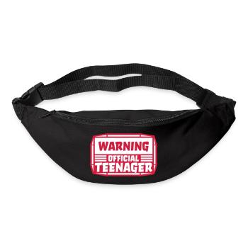 avertissement citation officielle d’adolescent - Sac banane - noir - Devant