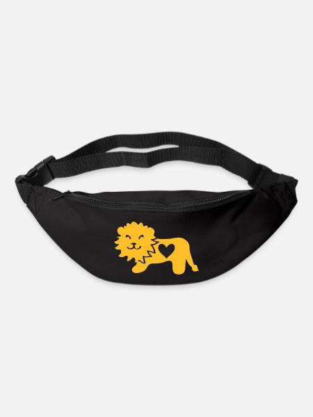 Löwe mit Herz - Gürteltasche - Schwarz