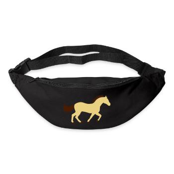Design Silhouette de cheval de course - Sac banane - noir - Devant