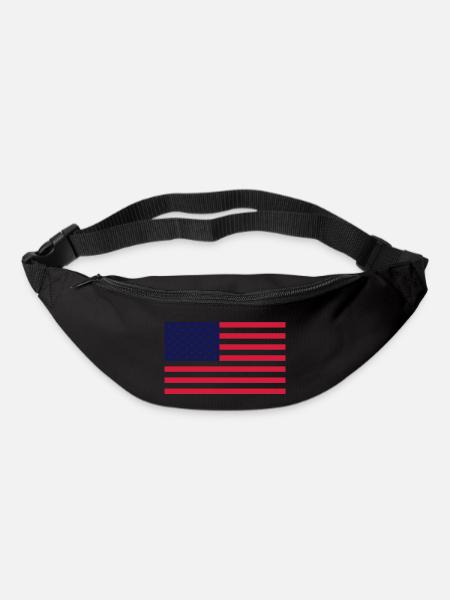 drapeau americain - Sac banane - noir