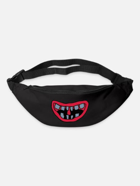 Lachendes Monster Mund Design - Gürteltasche - Schwarz