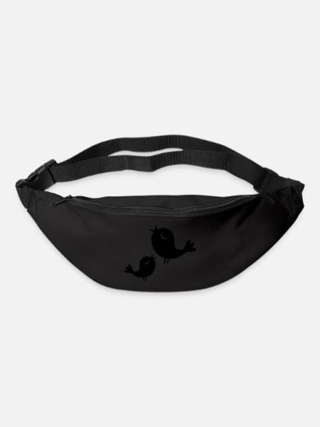 Vögelchen beim Twittern - Gürteltasche - Schwarz