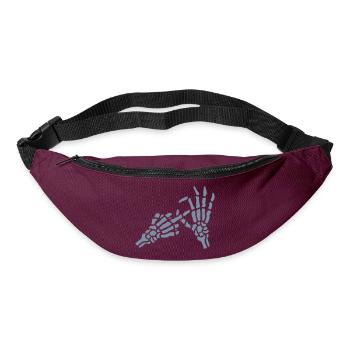 Skeleton Middle Finger Hole Gesture - Bum bag - burgundy - Front