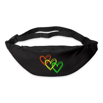 Herzen <3 Herzkette ♥ Liebe - Gürteltasche - Schwarz - Vorne