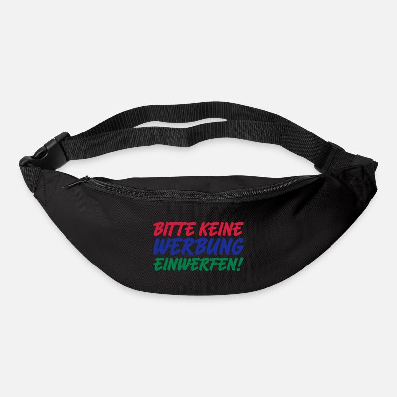 Bitte keine Werbung | Farben änderbar - Gürteltasche - Schwarz