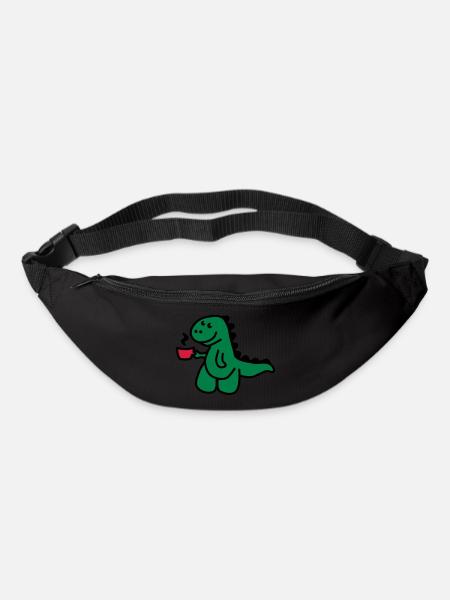 T-Rex liebt seinen Kaffee - Gürteltasche - Schwarz