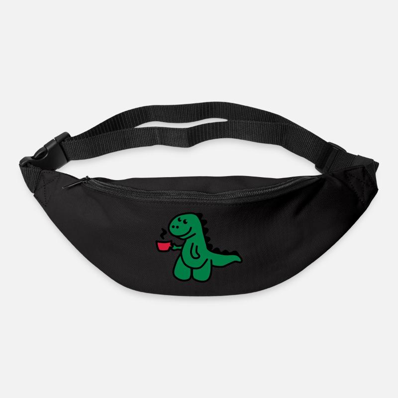 T-Rex liebt seinen Kaffee - Gürteltasche - Schwarz