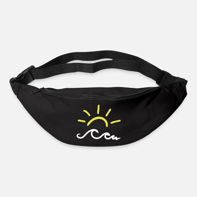 Sonne und Wellen - Gürteltasche - Schwarz