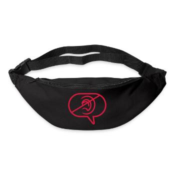 Pas de bulle vocale de symbole d’écoute - Sac banane - noir - Devant