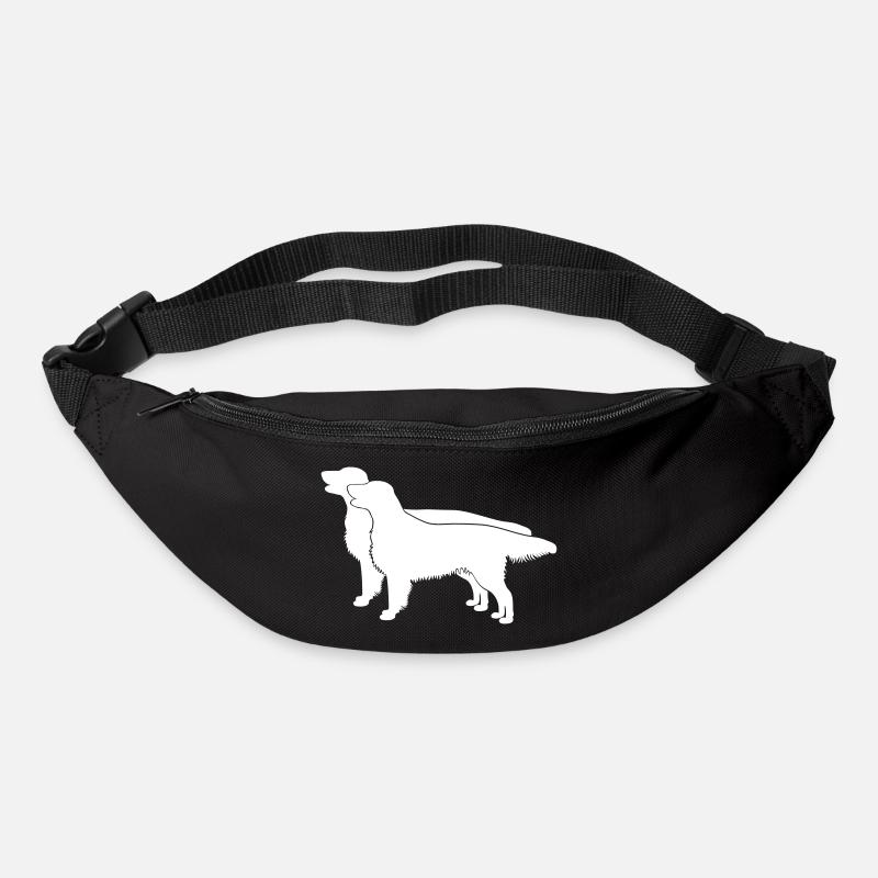 2 Flat Coated Retriever - Gürteltasche - Schwarz