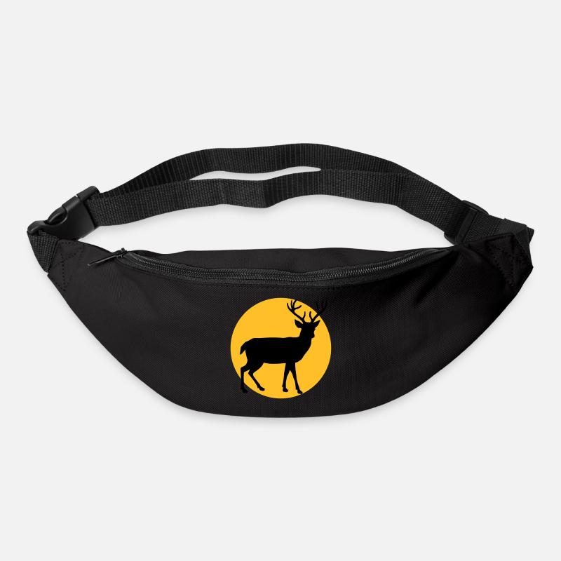 Deer with moon and sunset - Bum bag - black