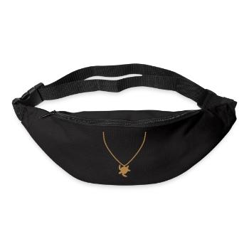 schmuck halskette gold meeresschildkroete silhouet - Gürteltasche - Schwarz - Vorne