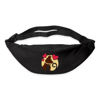 Cat and dog - Bum bag - black - Front
