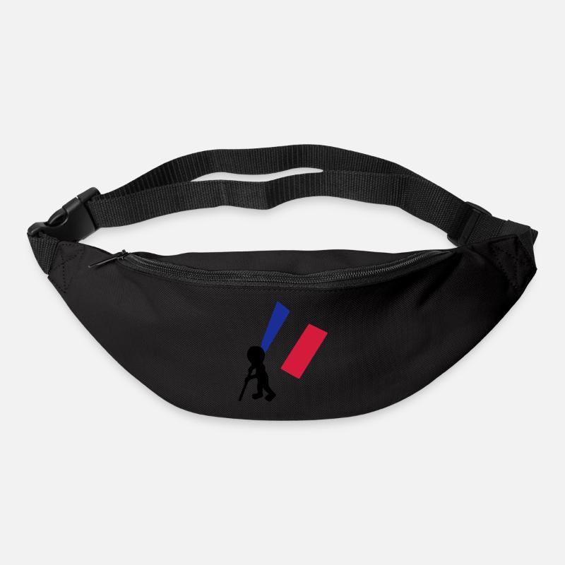 porte drapeau francais - Sac banane - noir