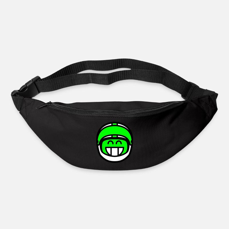 Emoticon Grin with motorcycle helmet (colors can be changed) - Bum bag - black