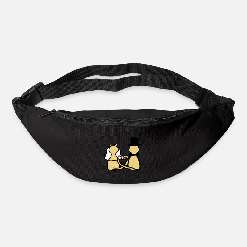 chat mariage - Sac banane - noir