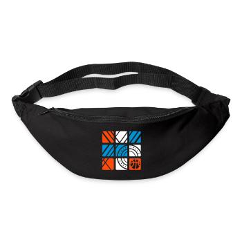 Basket-ball (carrés) - Sac banane - noir - Devant