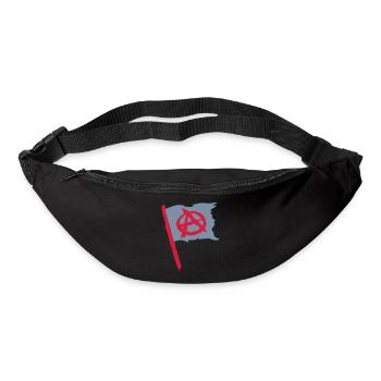 Logo du symbole de l'anarchie du drapeau - Sac banane - noir - Devant