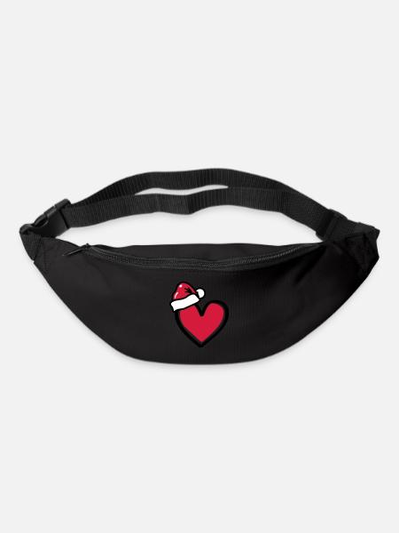 Herz Weihnachten Xmas - Gürteltasche - Schwarz