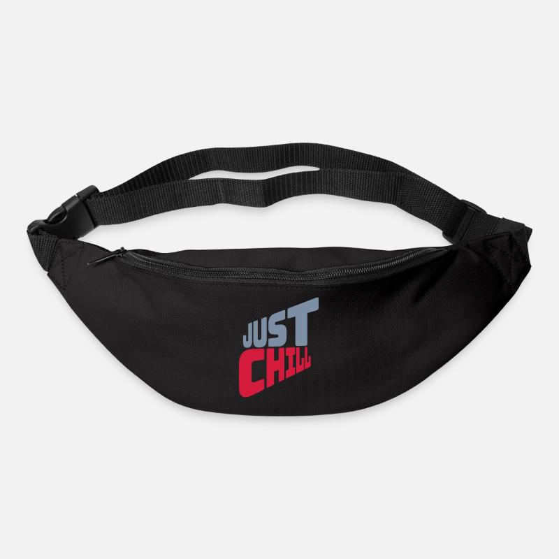 Just Chill Text Logo - Sac banane - noir