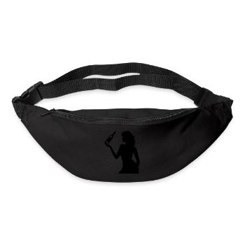 Party Woman Drunk Celebrating Bottle - Bum bag - black - Front