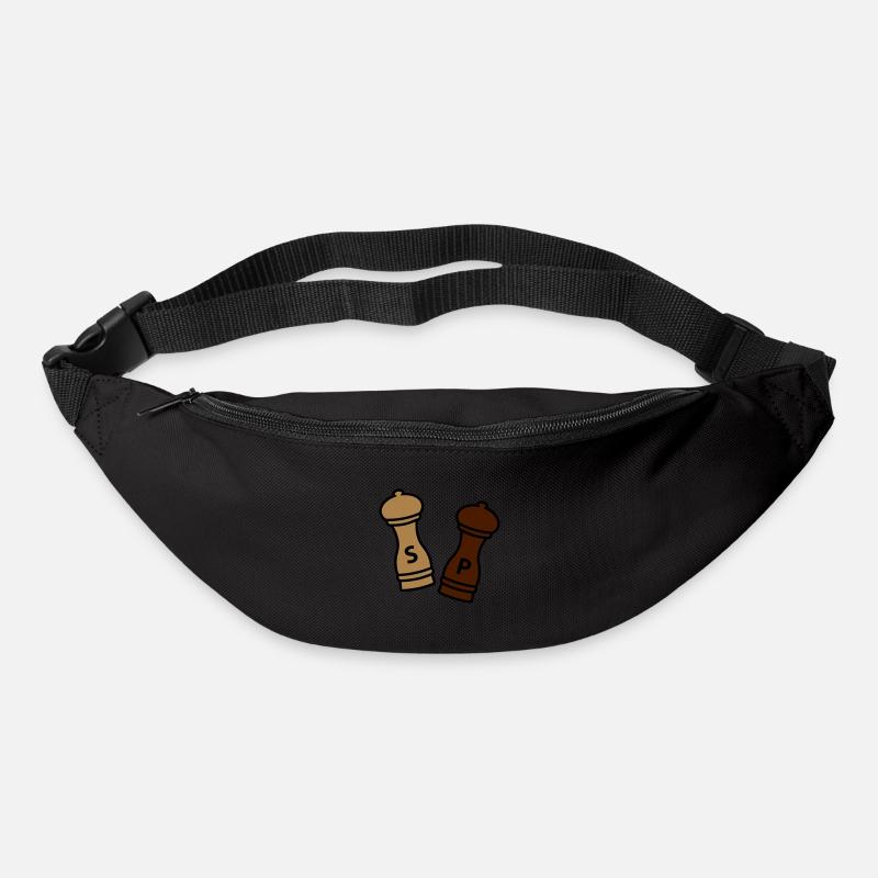 Salz und Pfeffer / Geschenkidee Hobbykoch / Gewürz - Gürteltasche - Schwarz