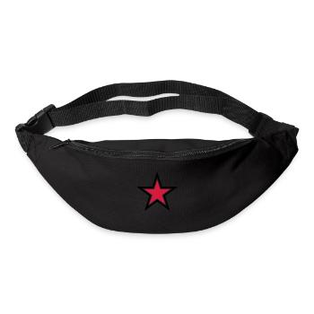 sharp red star with sharp black outline - Bum bag - black - Front