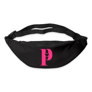 Lettre p Lettre initiale avec cœur - Sac banane - noir - Devant