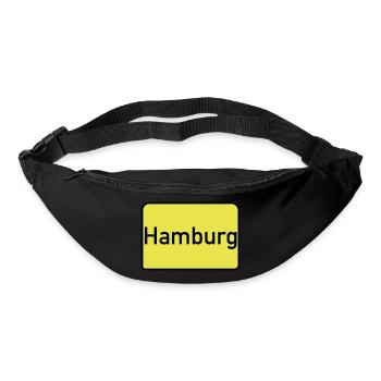 Ortsschild Hamburg - Gürteltasche - Schwarz - Vorne