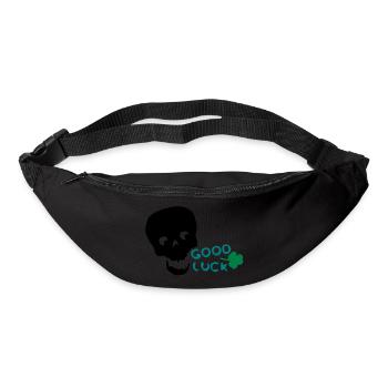 Good Luck shamrock txt & skull - Bum bag - black - Front