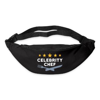 Celebrity chef (five stars, fork, knife) - Bum bag - black - Front