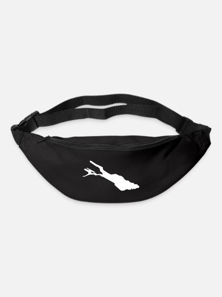 Silhouette de Bodensee – Contour du lac de Constance - Sac banane - noir