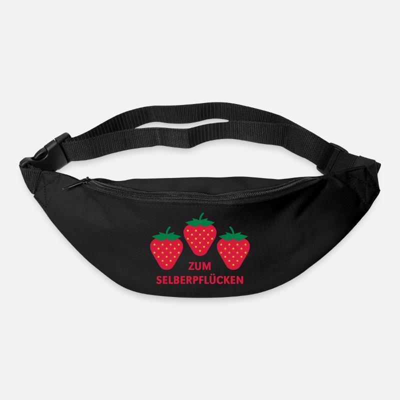 Erdbeeren Zum Selberpflücken - Gürteltasche - Schwarz